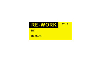 Imágen de Brady Negro sobre amarillo Escribible Poliéster WOX-5 Etiqueta de control de calidad (Imagen principal del producto)