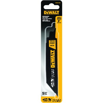 Imágen de Hoja de sierra de sable para corte de metales 2X DWA4186 de Acero de alta velocidad 6 pulg. por de DEWALT (Imagen principal del producto)