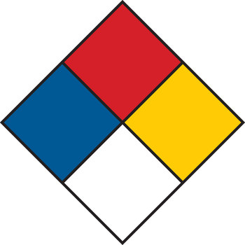Imágen de Brady Negro/Azul/Rojo/Amarillo sobre blanco Cuadrado Papel 53061 Etiqueta de derecho a saber (Imagen principal del producto)