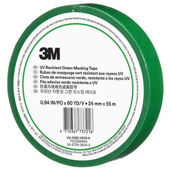 3M Verde Cinta adhesiva resistente a los rayos UV - 24 mm Anchura x 55 m Longitud - 73721