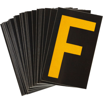 Imágen de Brady Bradylite Amarillo sobre negro Reflectante Exterior Carta 5000-F Etiqueta en forma de letra (Imagen principal del producto)
