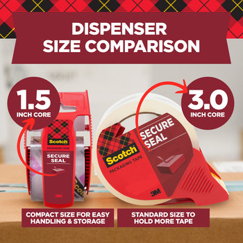 3M Scotch 141 Transparente Kit de sellado de cajas - 48 mm Anchura x 800 pulg. Longitud - 2.6 mil Espesor - 57203