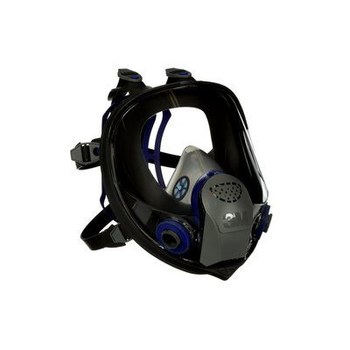 3M Ultimate FX FF-400 FF-403 Respirador de máscara de careta completa 89424 - tamaño Grande - Negro/Azul - Silicón - 6 puntos suspensión