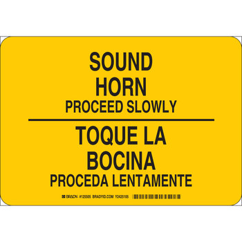 Imágen de Brady B-555 Aluminio Rectángulo Amarillo Inglés/Español Carteles de alto, control de tráfico y pancartas 125505 (Imagen principal del producto)