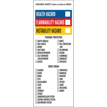Imágen de Brady Negro/Azul/Rojo/Amarillo sobre blanco Rectángulo Escribible Vinilo 121147 Etiqueta de derecho a saber (Imagen principal del producto)