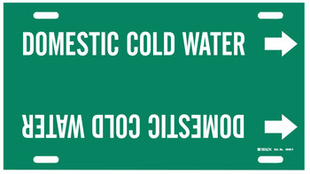 Imágen de Brady Blanco sobre verde Plástico 4048-F Marcador de tubería con correa (Imagen principal del producto)