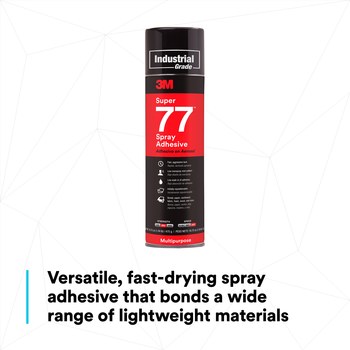 3M Super 77 Adhesivo en aerosol Transparente Aerosol 24 fl oz Lata de aerosol - 96315 - Peso neto 16.5 oz