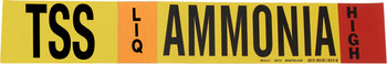 Imágen de Brady Negro/Naranja/Rojo/Blanco sobre amarillo Vinilo 90419 Marcador de tubería autoadhesivo (Imagen principal del producto)
