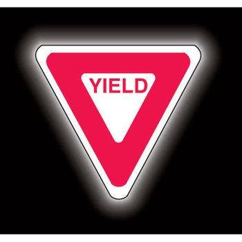 Imágen de Brady B-959 Aluminio Triángulo Blanco reflectante Inglés Carteles de alto, control de tráfico y pancartas 95039 (Imagen principal del producto)
