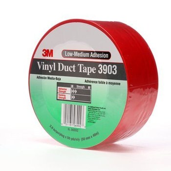 3M 3903 Rojo Cinta para ductos - 2 pulg. Anchura x 50 yd Longitud - 6.5 mil Espesor - 06992