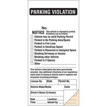 Picture of Brady 19339 Parking Violation Label (Imagen principal del producto)