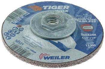 Weiler Tiger inox Disco esmerilador 58120 - 4-1/2 pulg - INOX - 24 - R