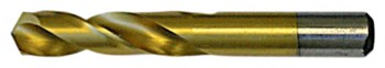 Chicago-Latrobe 159-TN Heavy-Duty Taladro de máquina de tornillo - Corte de mano derecha - Punta Dividir 135° - Acabado TiN - Longitud Total 3.75 pulg. - Flauta Espiral - Acero de alta velocidad - Vástago Recto - 48232