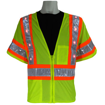 Imágen de Global Glove Frogwear GLO-12LED Contraste de lima/Naranja Grande Malla Chaleco de alta visibilidad (Imagen principal del producto)