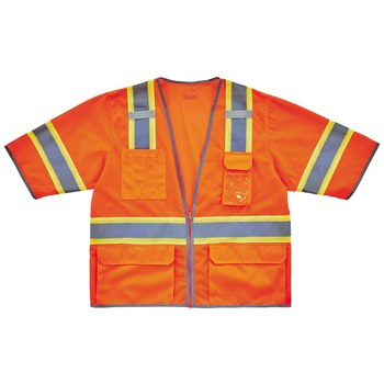 Ergodyne GloWear 8346Z Chaleco de alta visibilidad 24155 - tamaño Grande/XG - Poliéster - Naranja - ANSI clase 3