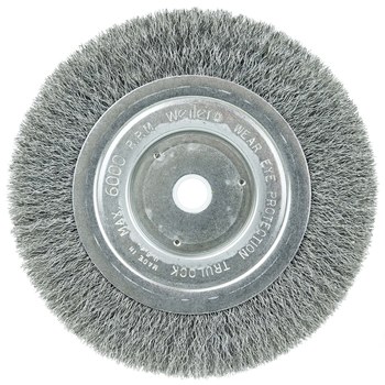 Weiler 01085 Wheel Brush - 6 in Dia - Crimped Steel Bristle
