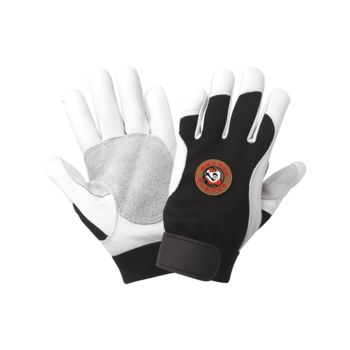 Global Glove Hot Rod h3008 Negro Grande Cuero Grano Piel de cabra Cuero Guantes de trabajo - acabado Áspero - hr3008 lg