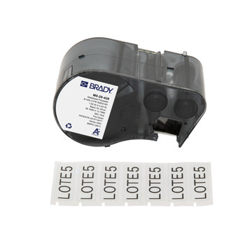 Brady MetaLabel M5-29-428 Etiquetas metalizadas - 1.5 pulg. x 0.5 pulg. - Poliéster - Negro sobre gris claro - B-428