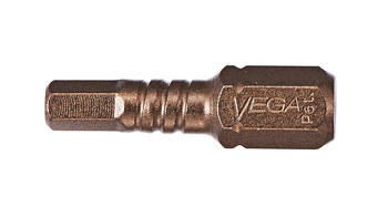 Vega Tools Impactech 6 mm Hexagonal Insertar Broca impulsora P125H060A - Acero S2 Modificado - 1 pulg. Longitud - Bronce Gunmetal acabado - 02154
