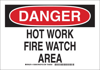 Imágen de Brady B-401 Poliesterino de alto impacto Rectángulo Blanco Inglés Cartel de aviso de fuego 126907 (Imagen principal del producto)