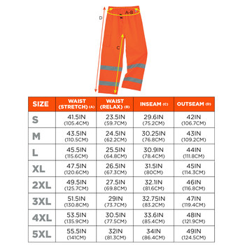Ergodyne Glowear 8915 Pantalones de lluvia 24417 - tamaño 3XL - Naranja de alta visibilidad