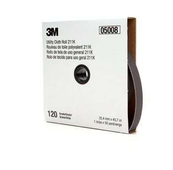 3M Rollo 05008 - 1 pulg. x 50 yd - Óxido de aluminio - 120 - Fina