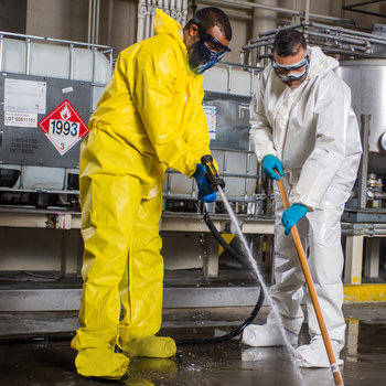 Ansell Kleenguard Overoles resistentes a productos químicos A71 46771 - tamaño Grande - Polietileno/polipropileno - Amarillo