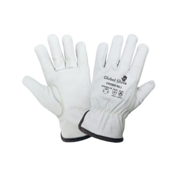 Global Glove CR3900 Blanco Grande Cuero Grano Piel de cabra Guantes resistentes a cortes - cr3900 lg