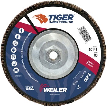 Weiler Tiger Ceramic Tipo 27 - Cerámico - 7 pulg. - 80 - Mediano - 50141