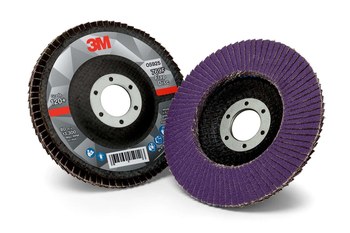 3M 769F Tipo 29 Recubierto Óxido de aluminio cerámico Disco de Aletas - Diámetro 4 1/2 pulg. - Agujero Central 7/8 pulg. - 05925