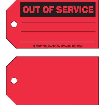 Imágen de Brady Negro sobre rojo Ojal de metal, Escribible Cartulina 86751 Etiqueta de mantenimiento (Imagen principal del producto)