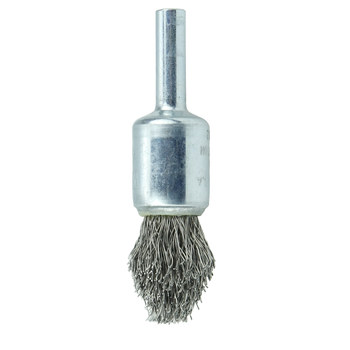 Weiler Stainless Steel Cup Brush - Shank Attachment - 1/2 in Diameter - 0.010 in Bristle Diameter - Brush Style: Controlled Flare - 10313