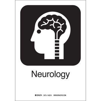 Imágen de Brady B-555 Aluminio Rectángulo Blanco Inglés Cartel de neurología 142411 (Imagen principal del producto)