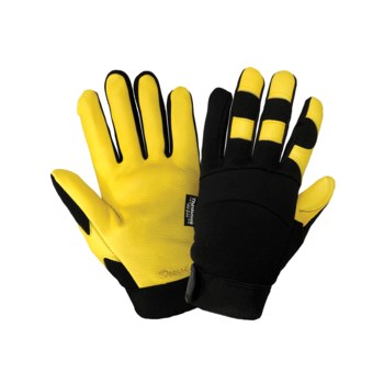 Global Glove Thunder Glove SG7700in Negro/Amarillo Grande Cuero/Caucho/Spandex Gamuza Cuero/Caucho/Spandex Guantes de mecánico - sg7700in lg