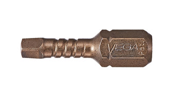 Vega Tools Impactech #1 Cuadrado Insertar Broca impulsora P125R1A - Acero S2 Modificado - 1 pulg. Longitud - Bronce Gunmetal acabado - 02110