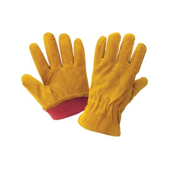 Global Glove 3200SRF Marrón Grande Algodón/Cuero Dividir Cuero vacuno Algodón/Cuero Guante para conductor - Pulgar montado - 3200srf lg