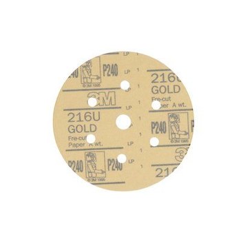 3M Hookit Recubierto Óxido de aluminio Amarillo Disco de velcro - Óxido de aluminio - 6 pulg. - P240 - Grueso - 01077