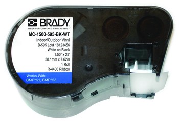 Imágen de Brady Azul Interior/exterior Vinilo Transferencia térmica M71C-1000-595-BL Rollo de etiquetas para impresora de transferencia térmica continua (Imagen principal del producto)