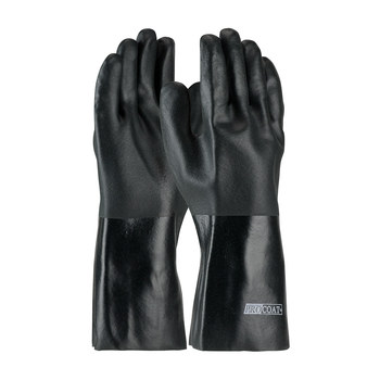Imágen de PIP Procoat 58-8040DD Negro Universal PVC Apoyado Guantes resistentes a productos químicos (Imagen principal del producto)