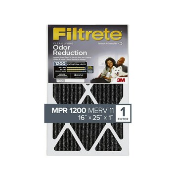 3M Filtrete Reducción de olores en el hogar 16 pulg. x 25 pulg. x 1 pulg. HOME01-4 MERV 11, 1200 MPR Filtro de aire - 34148