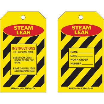Imágen de Brady Negro/Rojo sobre amarillo Escribible Cartulina 86728 Etiqueta de mantenimiento (Imagen principal del producto)