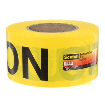 3M Scotch 300 Yellow Warning Tape - Pattern/Text = CAUTION - 3 in Width x 1000 ft Length - 2 mil Thick - 53042
