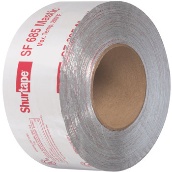 Shurtape ShurMASTIC Cinta de papel de aluminio - 2 pulg. Anchura x 100 pies Longitud - 17 mil espesor total - shurtape 200664