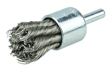 Weiler Wolverine Acero inoxidable Cepillo de copa - Accesorio Vástago sin rosca - Diámetro 3/4 pulg. - Diámetro de la cerda 0.014 pulg. - 36287