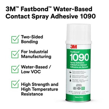 3M Fastbond 1090 7100373512 Spray Adhesivo para Espuma y Tela Neutro Líquido Bote de aerosol A base de agua - 76115 - Peso neto 8.2 oz