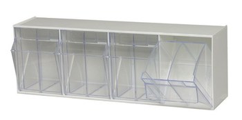 Imagen de Quantum Storage QTB304WT Blanco Transparente Revestido en polvo Plástico Apilable Gabinete Gaveta Inclinable (Imagen principal del producto)