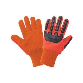 Global Glove Cotton Corded with Impact Protection Naranja Talla única Algodón/Poliéster Guantes de trabajo - c19ocpb