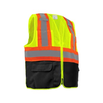 Global Glove FrogWear GLO-0036 Chaleco de alta visibilidad GLO-0036-L - tamaño Grande - Poliéster - Amarillo/verde reflectante - ANSI clase 2 - 02533