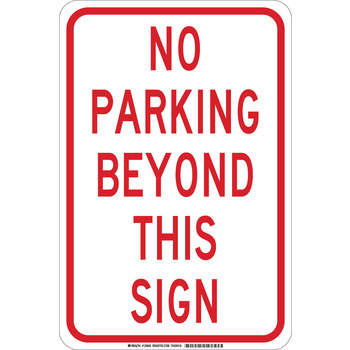 Imágen de Brady B-555 Aluminio Rectángulo Blanco Inglés Cartel de información, restricción y permiso de estacionamiento 129624 (Imagen principal del producto)
