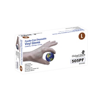 Global Glove 505PF Blanco Grande Vinilo Guantes desechables - Grado Industrial - 505pf lg